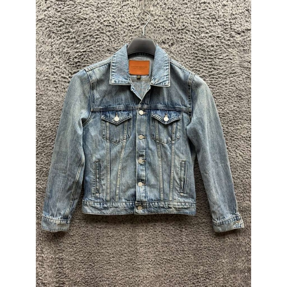 Lucky Brand Tomboy Trucker Jean Denim Jacket Light Wash Blue Womens Size M
